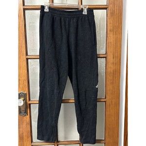 Mens Adidas Joggers Size Medium Drawstring Pockets Zipper legs Black marbled